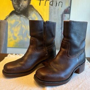 Frye Women's Brown Leather Heeled Boots